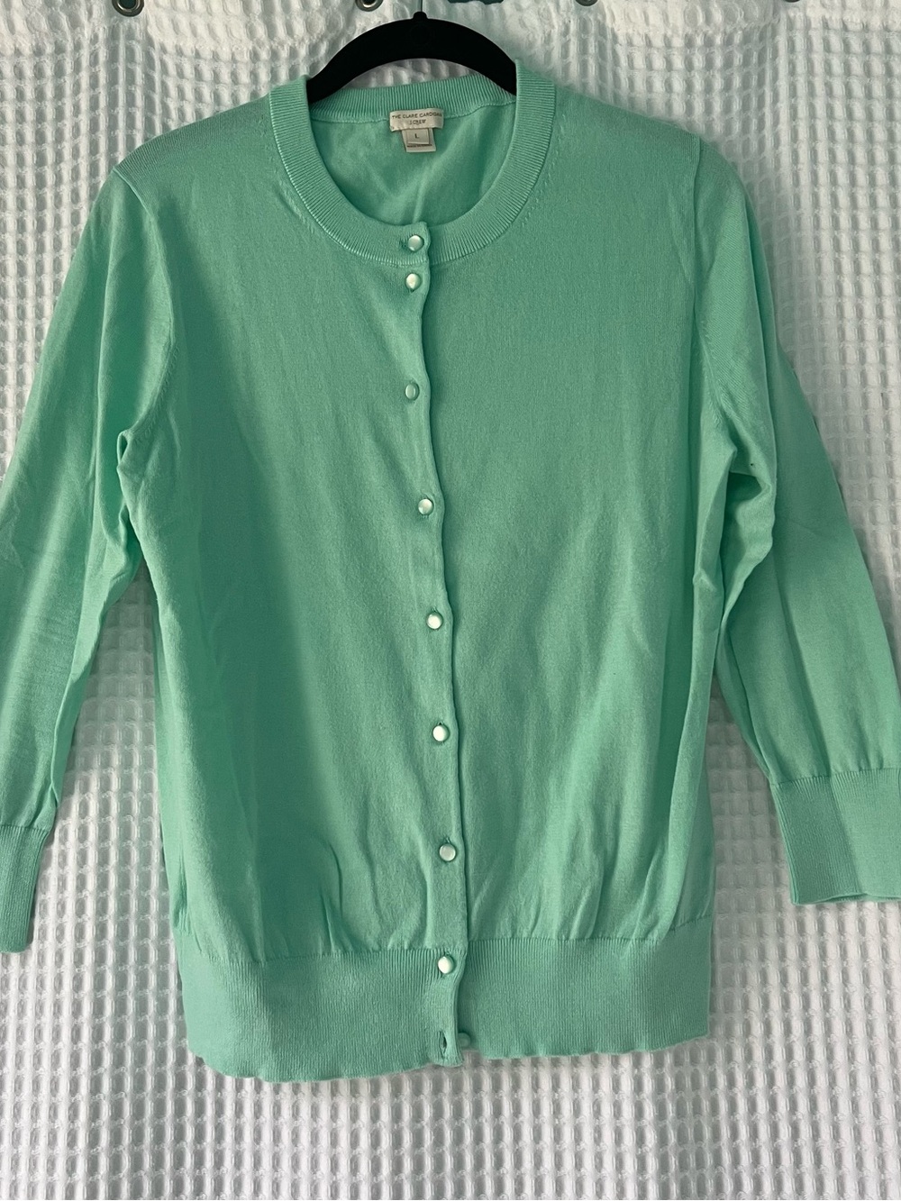 J. Crew Factory Seafoam Green Button-Front Cardigan